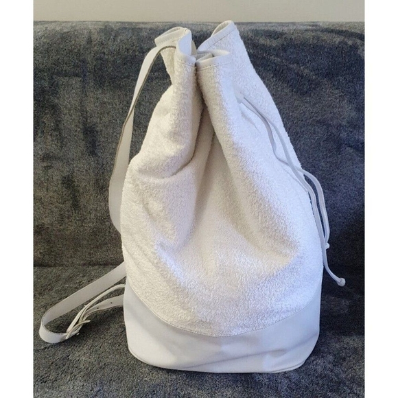 Ralph Lauren One Shoulder Backpack white leather and cotoCasual Unisex Pre-owned - Picture 8 of 14